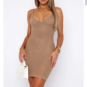 White fox gold dress. Perfect for swimsuit coverup.